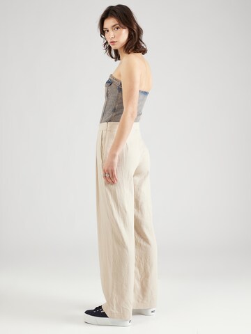 VILA Loose fit Pleat-Front Pants 'VIJolanda' in Beige