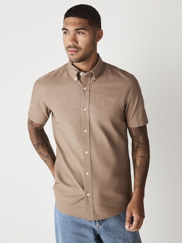 Coupe slim Chemise Next en gris : devant