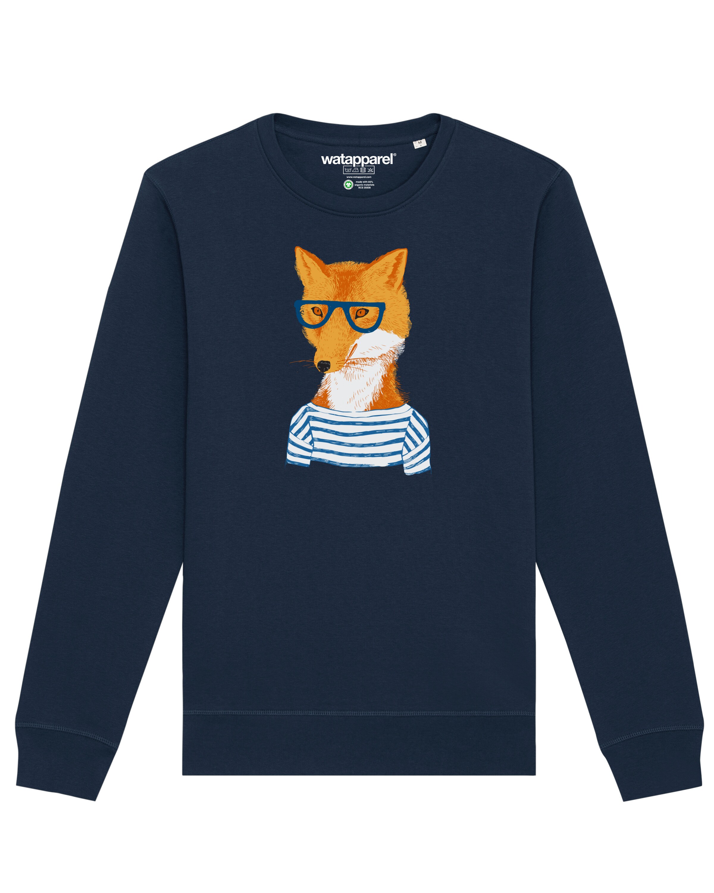 Watapparel Sweatshirt 'Fuchs' in Blau: Vorderseite