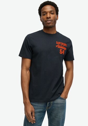 T-Shirt Superdry en bleu : devant