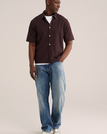 WE Fashion Tavaline suurus Triiksärk, värv pruun