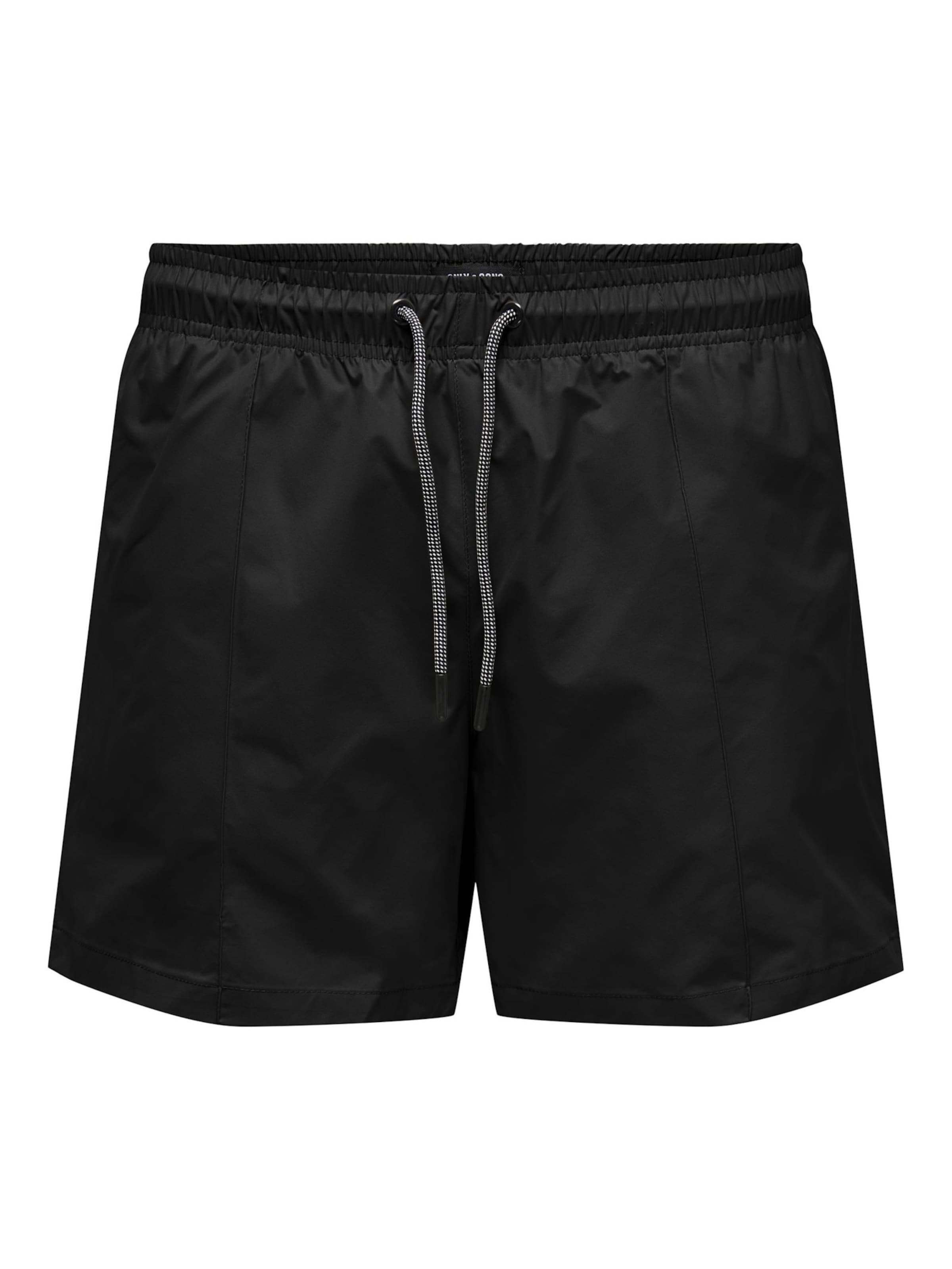 Only & Sons Badeshorts 'Ted Life' in Schwarz: Vorderseite