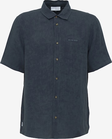 mazine Regular fit Button Up Shirt ' Leland Linen Shirt ' in Blue: front