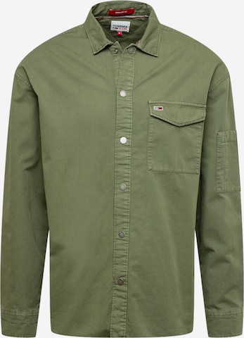 Tommy JeansComfort Fit Košulja - zelena boja: prednji dio