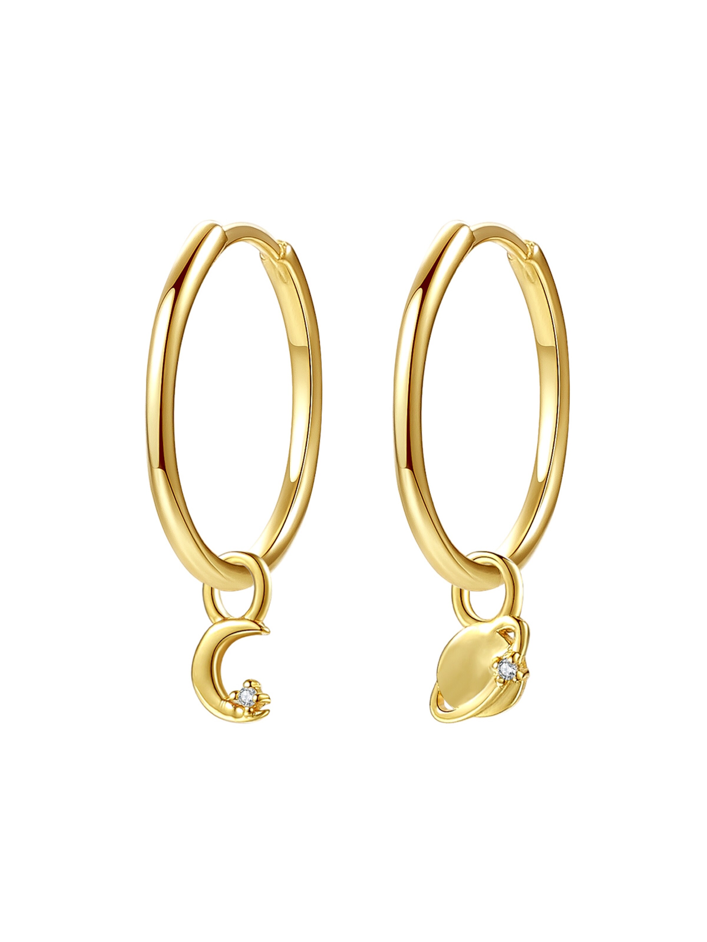 Hey Happiness Ohrringe 'Moon and Planet' in Gold