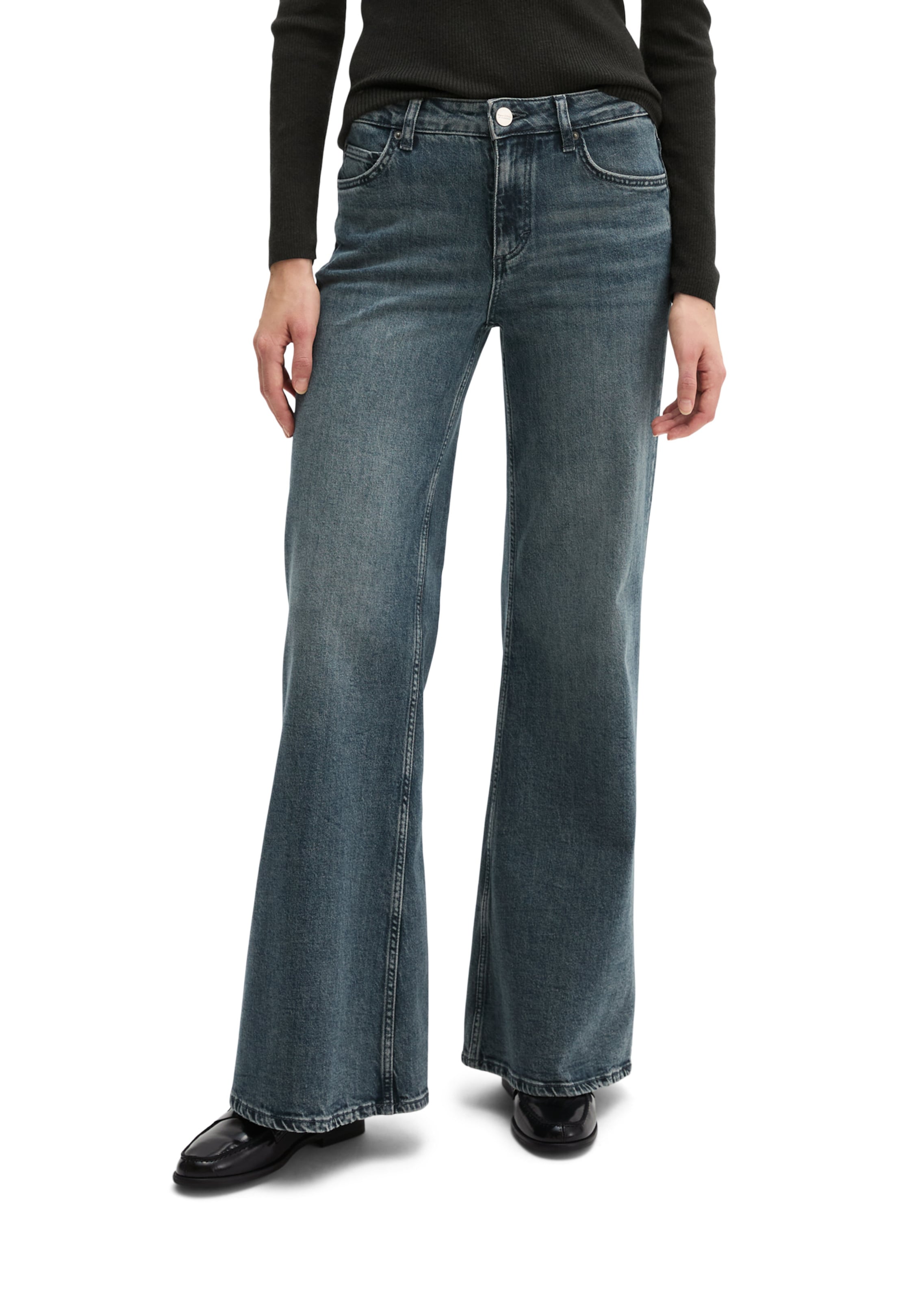 Marc O'Polo Flared Jeans in Grey: front