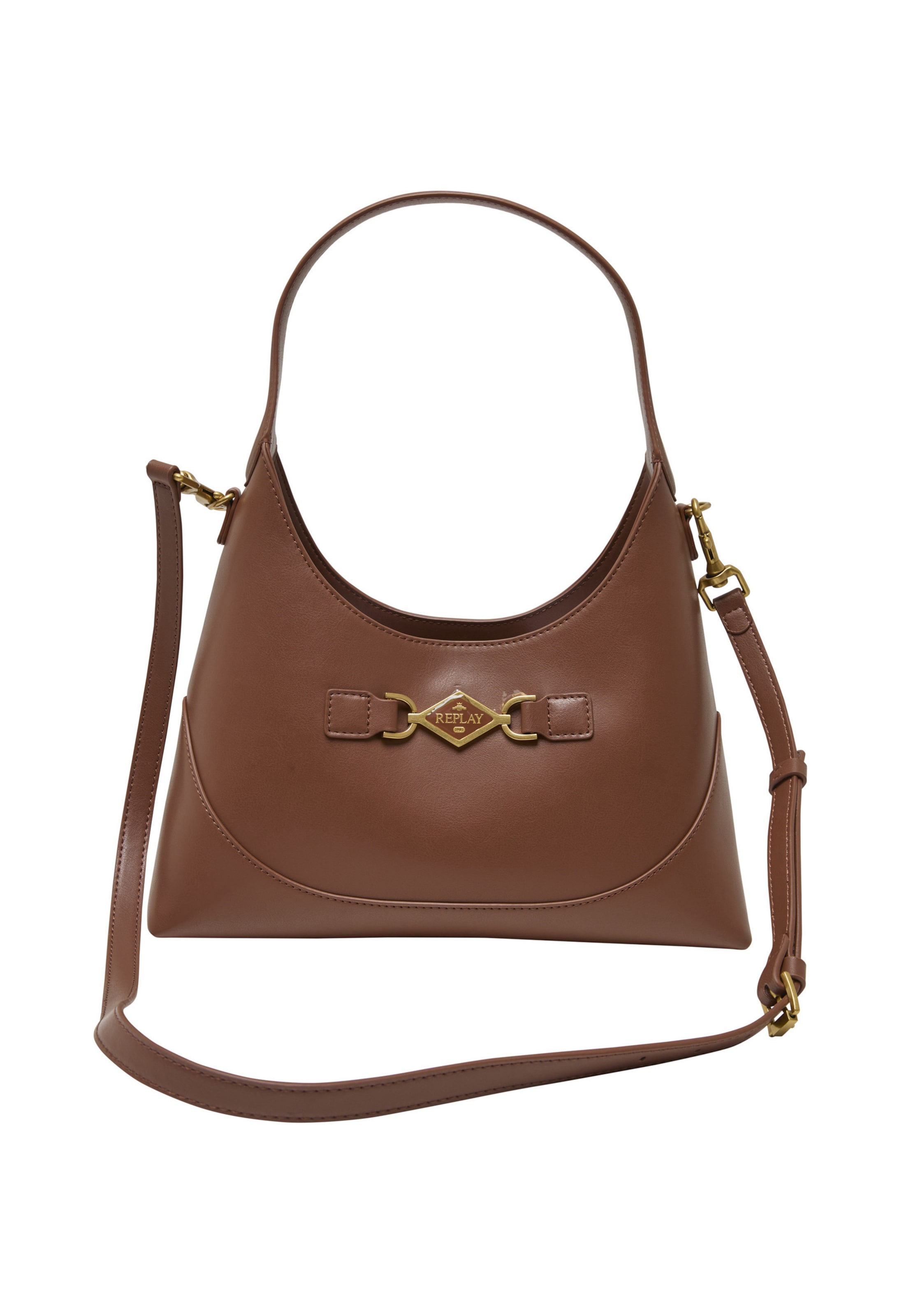 Borsa a spalla di REPLAY in marrone: frontale