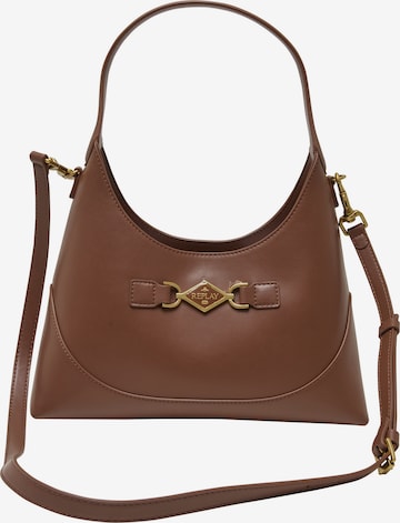 Borsa a spalla di REPLAY in marrone: frontale