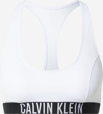 Calvin Klein Swimwear Bikini Top in White: front