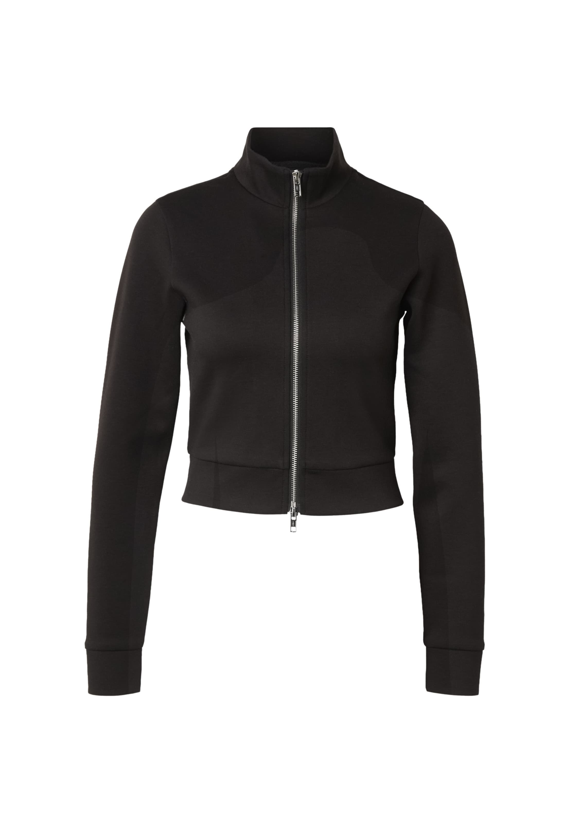 Urban Classics - Sudadera con cremallera en negro: frente