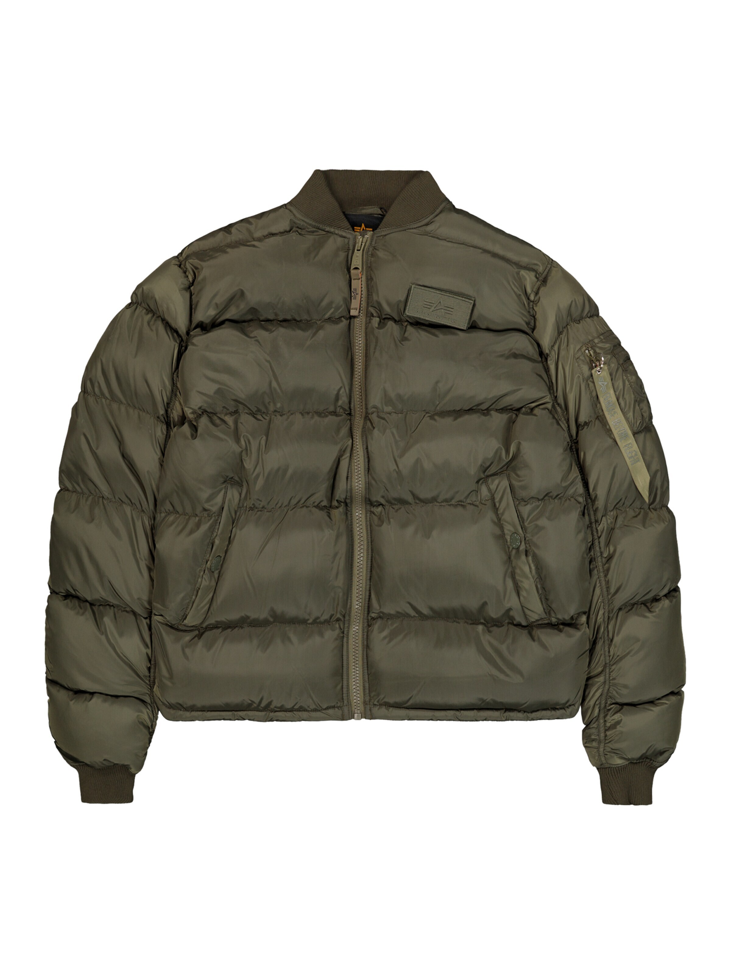 ALPHA INDUSTRIES Winter Jacket 'MA-1' in Green: front