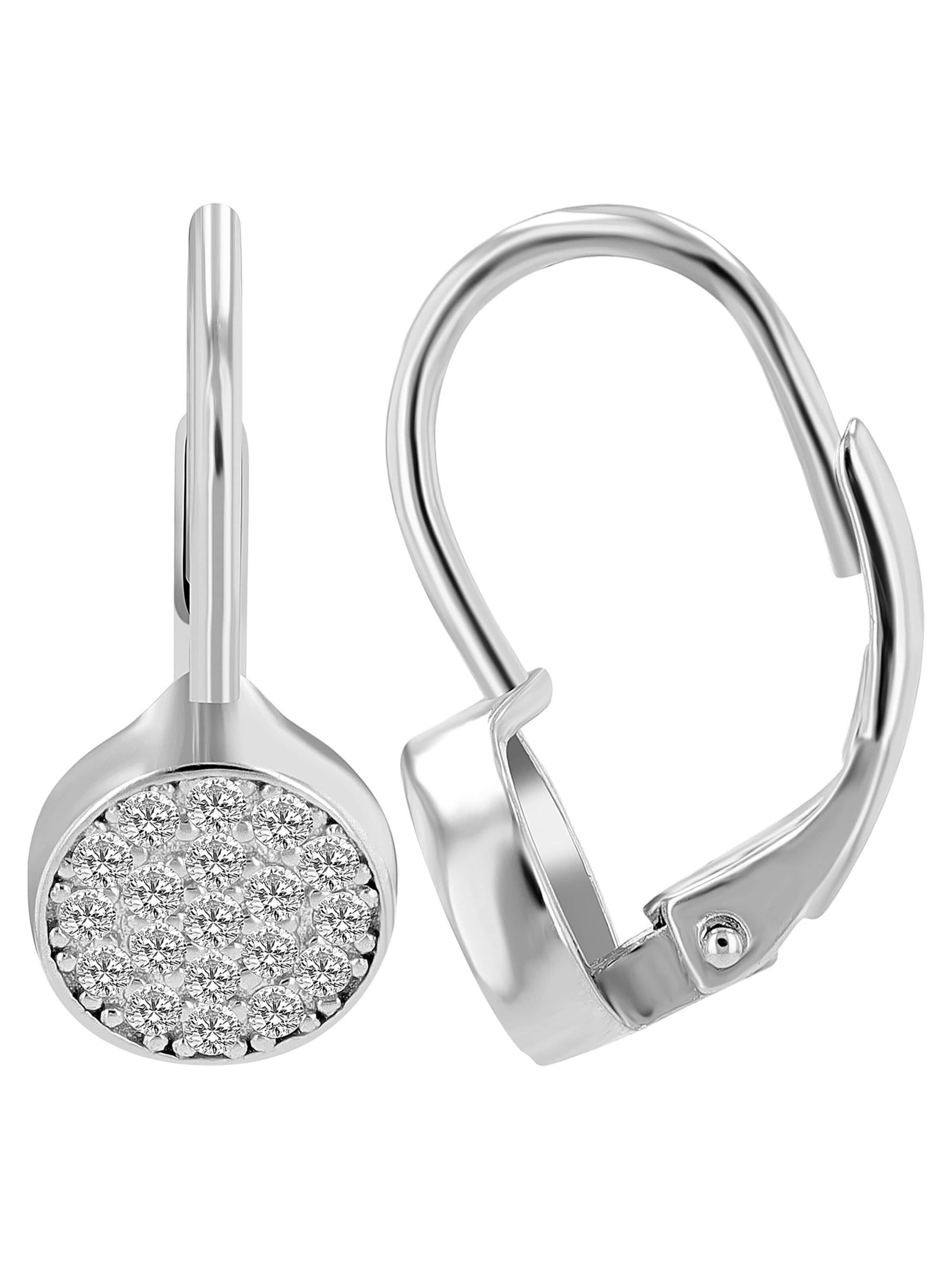 Akzent Earrings '"Indra" aus 925 Sterlingsilber, rhodiniert, langlebig' in Silver