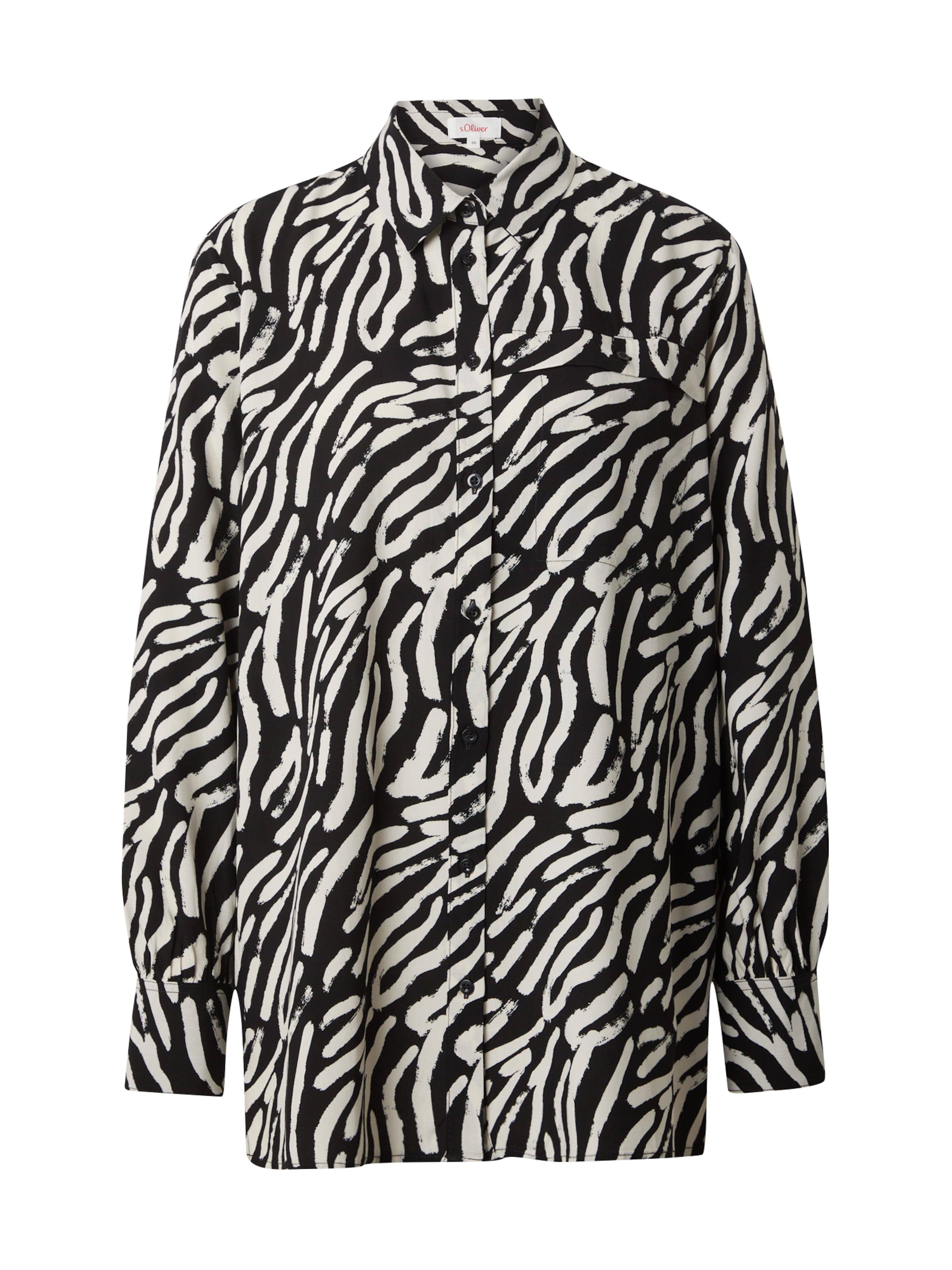 s.Oliver Blouse in Zwart: voorkant