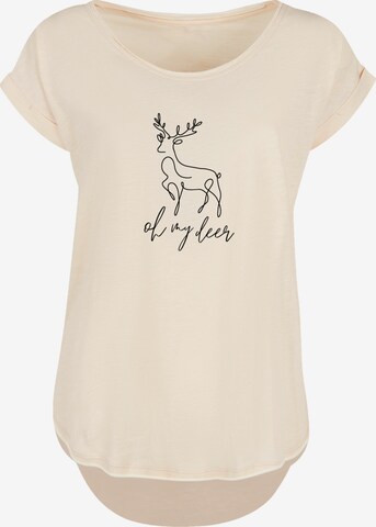 F4NT4STIC Shirt 'Winter Christmas Deer' in Beige: voorkant