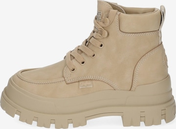 BUFFALO Lace-Up Ankle Boots in Beige