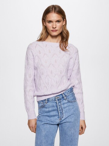 MANGO Sweater 'FLORITA' in Purple: front