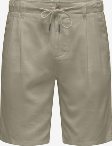 Only & Sons Regular Bandplooibroek 'LEO' in Beige: voorkant