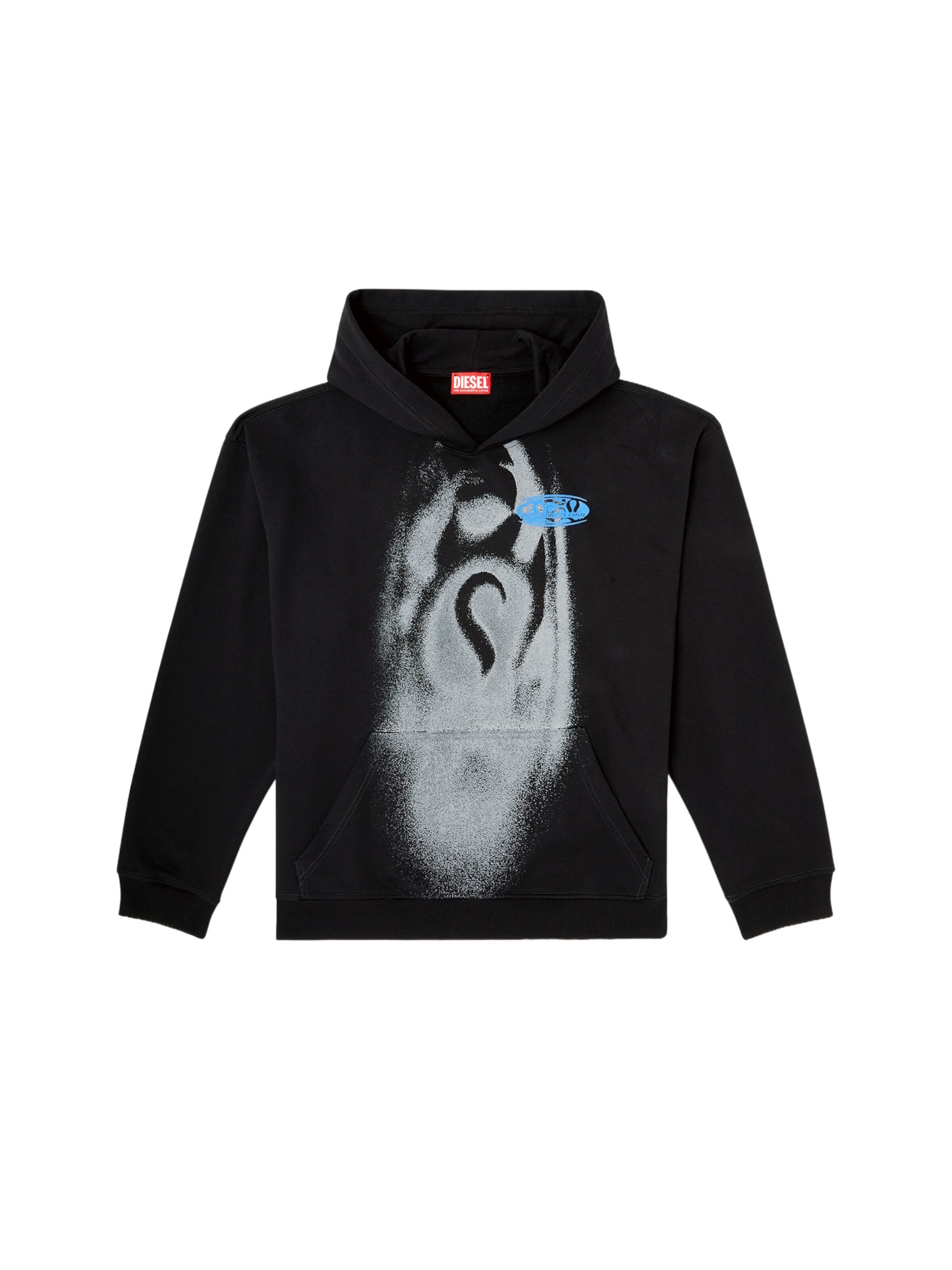 DIESEL Pullover 'S-BOXT-HOOD-T3' i sort: forside