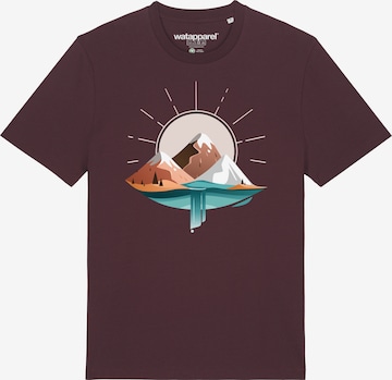 Watapparel Shirt 'Sunrise & Lake' in Braun: Vorderseite