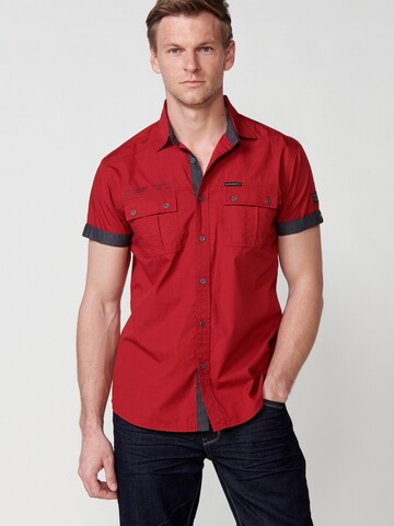 KOROSHI Regular fit Button Up Shirt in Red