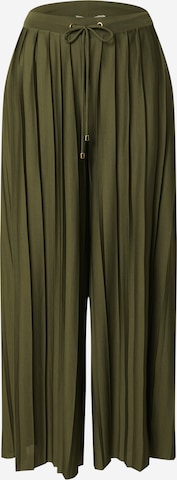 ABOUT YOU Szeroka nogawka Spodnie 'Caren' w kolorze zielony: przód