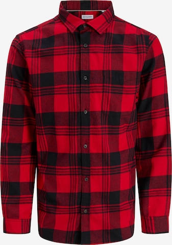JACK & JONES Button Up Shirt in Red: front