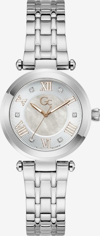 Montre à affichage analogique Gc en argent : devant