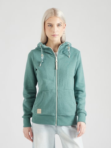 Ragwear Zip-Up Hoodie in Green: front