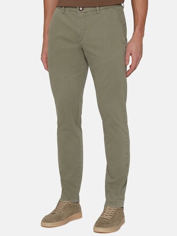 Coupe slim Pantalon chino Boggi Milano en vert : devant