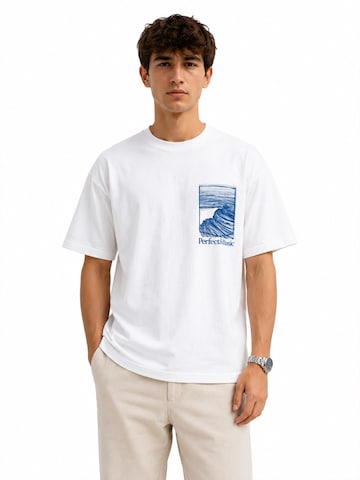 Perfect&Basic - Camiseta 'Oversize Tee Unisex – “Ola Azul”' en azul