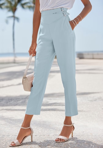 Effilé Pantalon à plis LASCANA en bleu : devant
