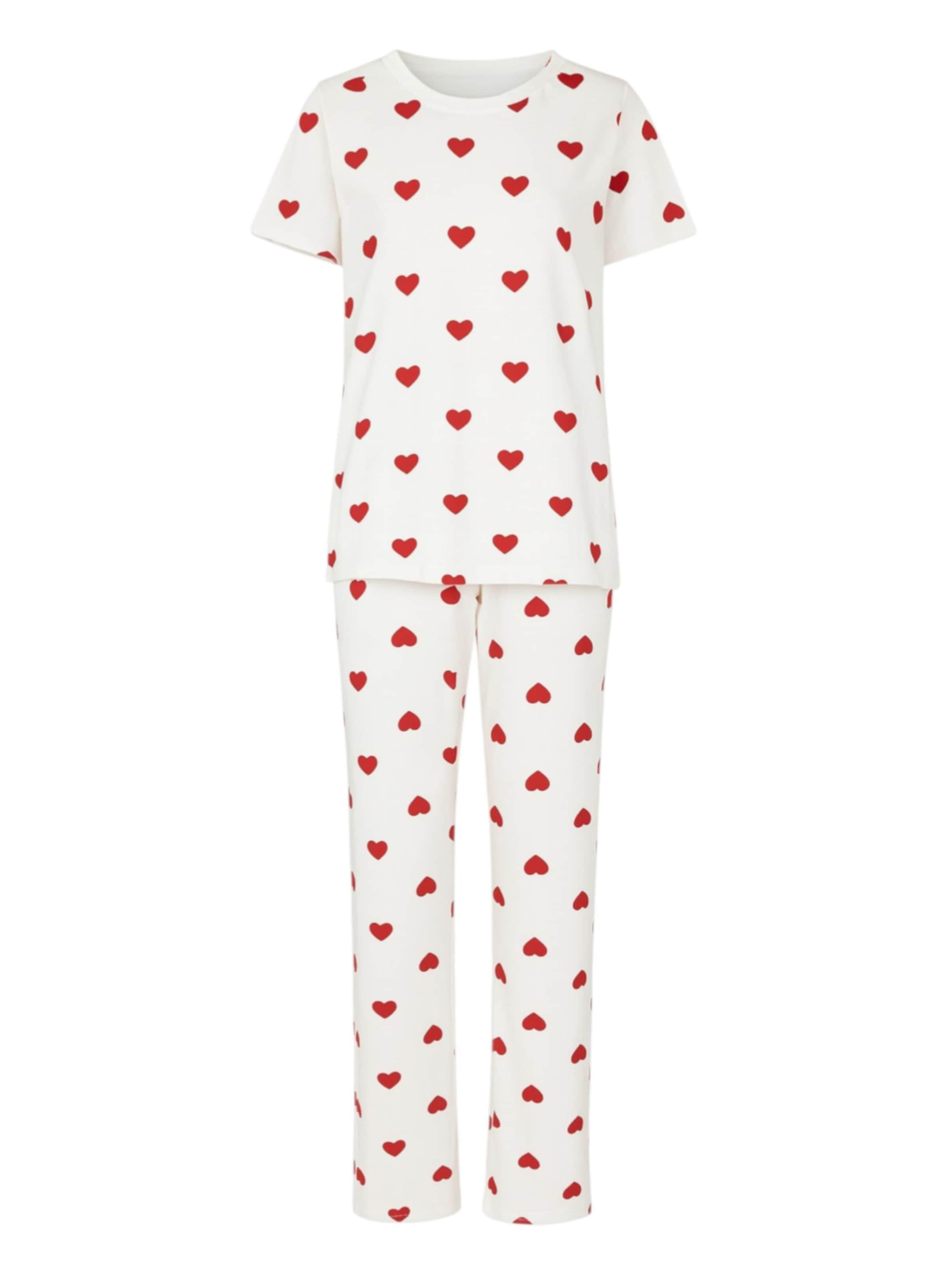 fashionshowcase Pyjamas 'HEARTSTRIPE' i hvid: forside