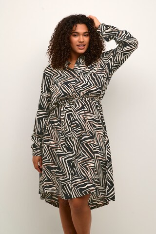 KAFFE CURVE Shirt Dress ' KCfina ' in Black: front