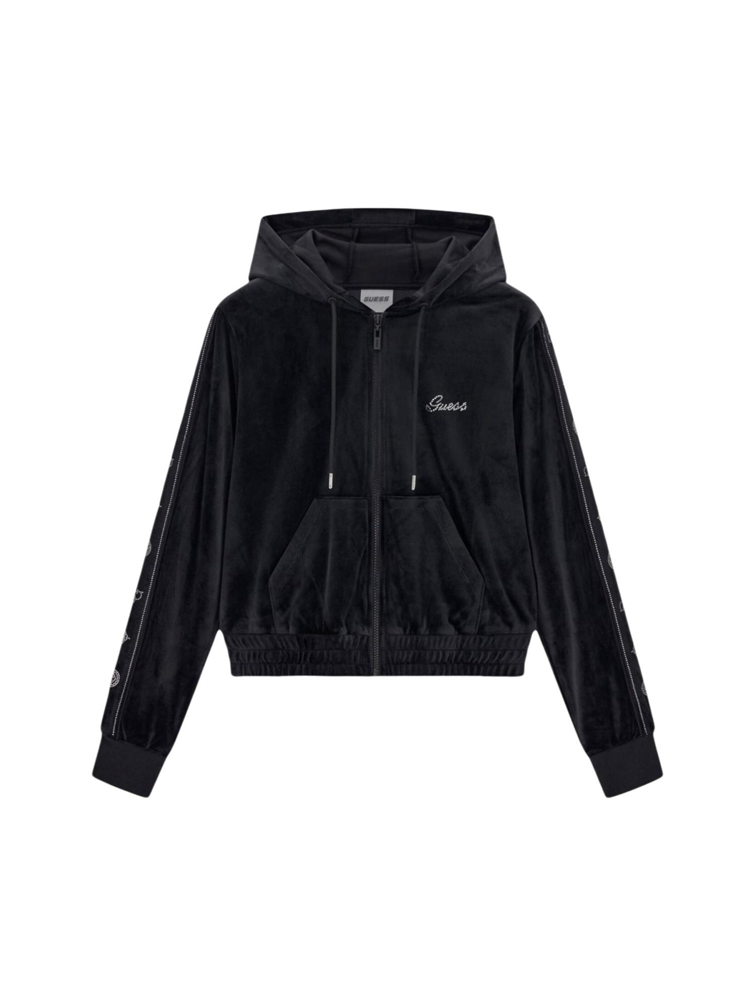 GUESS - Sudadera con cremallera 'AMALIA FULL ZIP HOOD V6BQ07 K6301' en negro