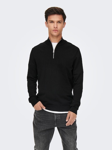 Pullover 'Wyler' di Only & Sons in nero: frontale