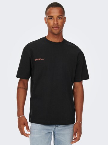 Only & Sons - Camiseta 'Fred' en negro: frente