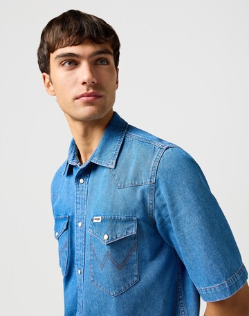 WRANGLER Regular Fit Hemd in Blau