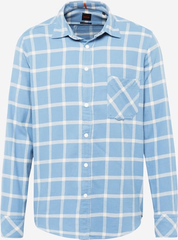 BOSS Orange Regular fit Button Up Shirt 'Riou' in Blue: front