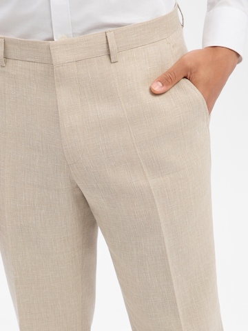 BOSS Regular Pleated Pants 'H-Leon' in Beige