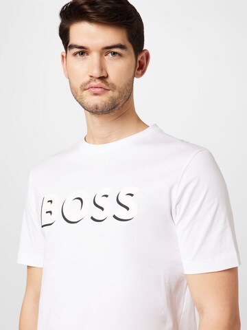 T-Shirt 'Tiburt' BOSS en blanc