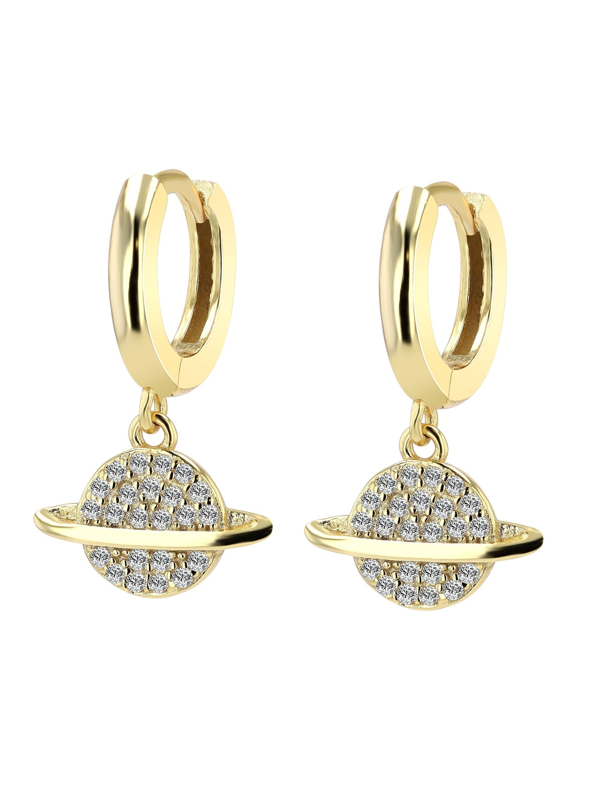 Akzent Ohrringe 'Tiara, 925 Sterlingsilber, langlebig'‌‌‌ in Gold