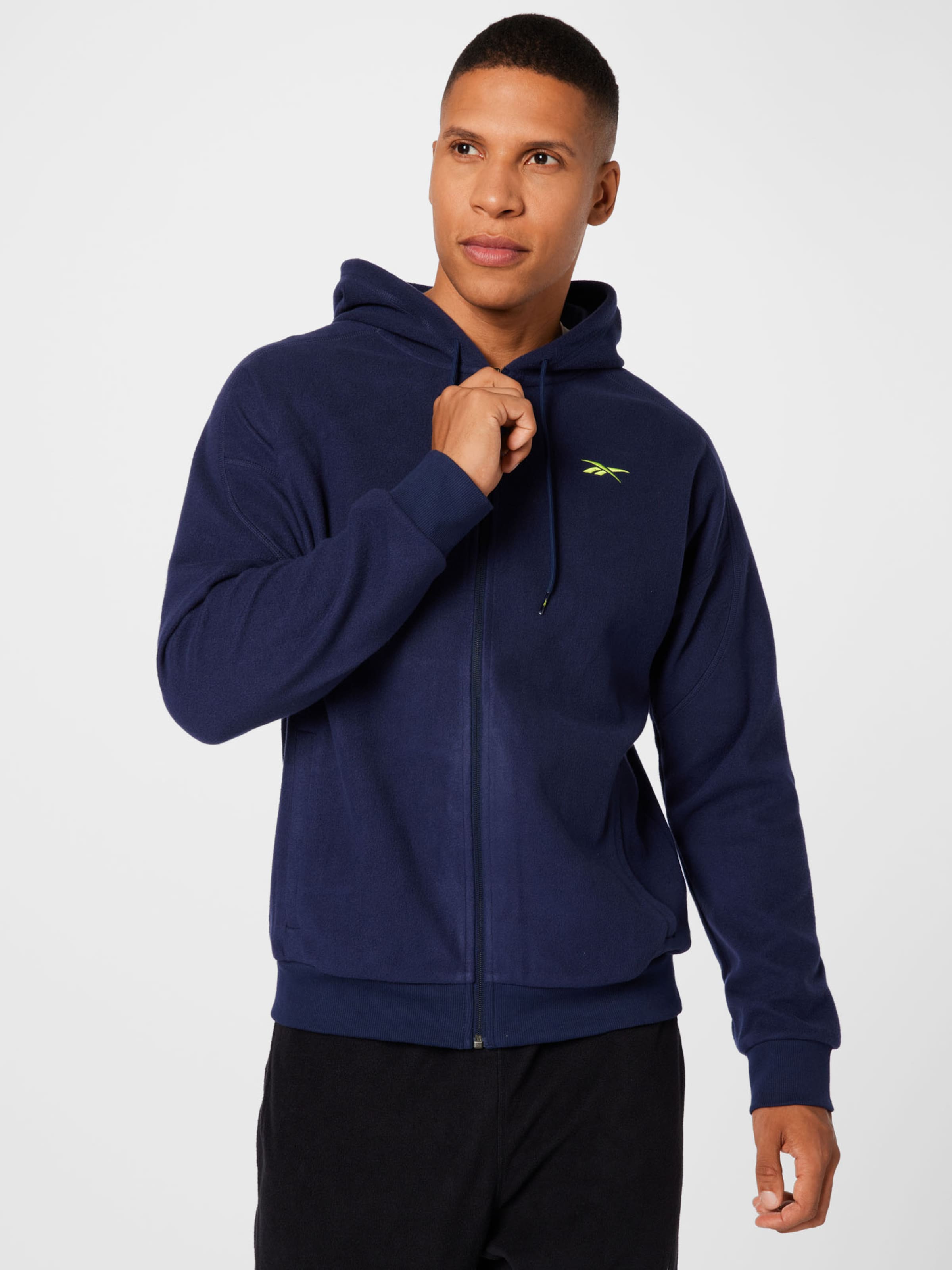 Männer Sportbekleidung Reebok Sport Sportsweatjacke in Navy - ZN56550 Männer Sportbekleidung Reebok Sport Sportsweatjacke in Navy - ZN56550