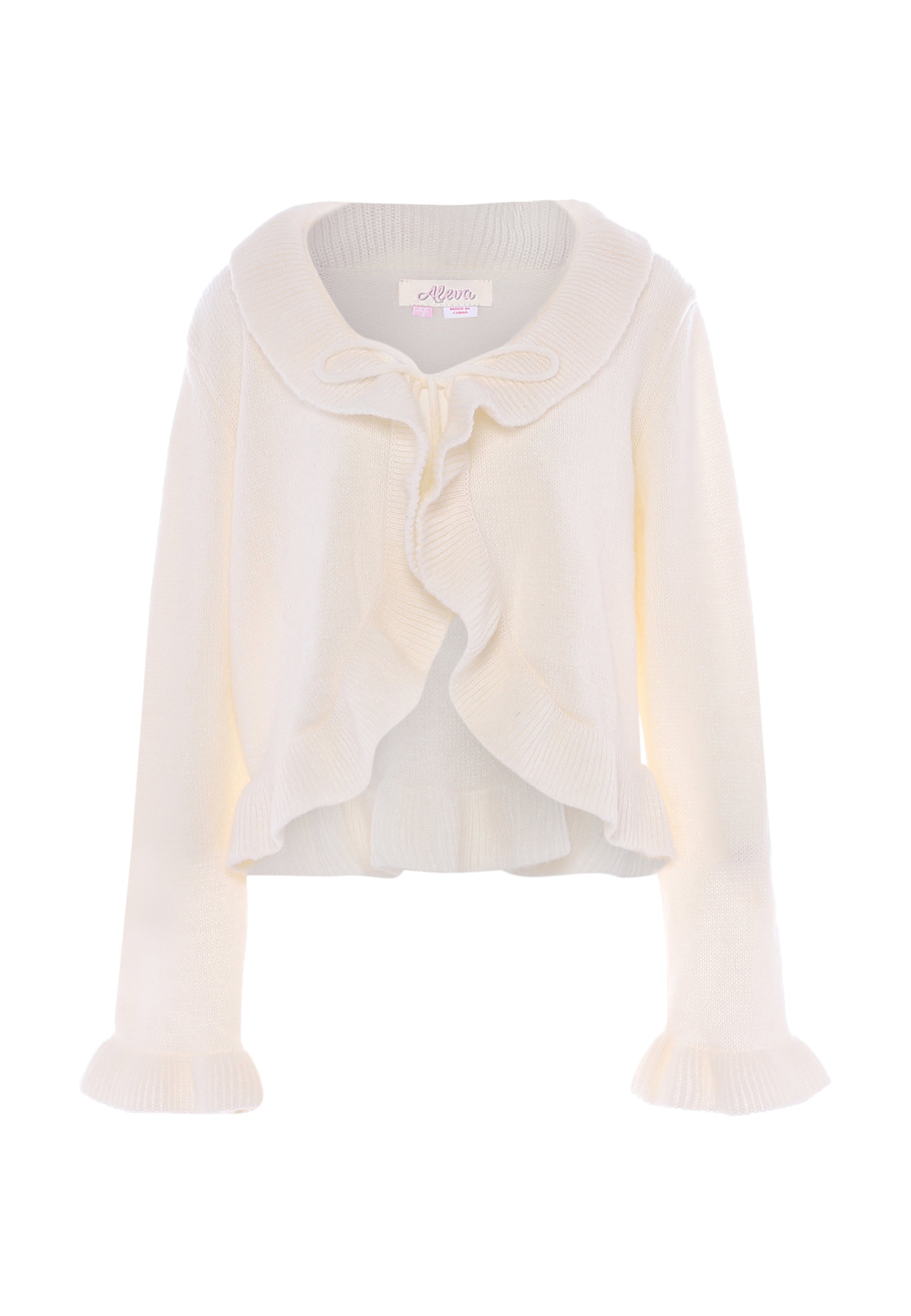 aleva Cardigan i hvid: forside