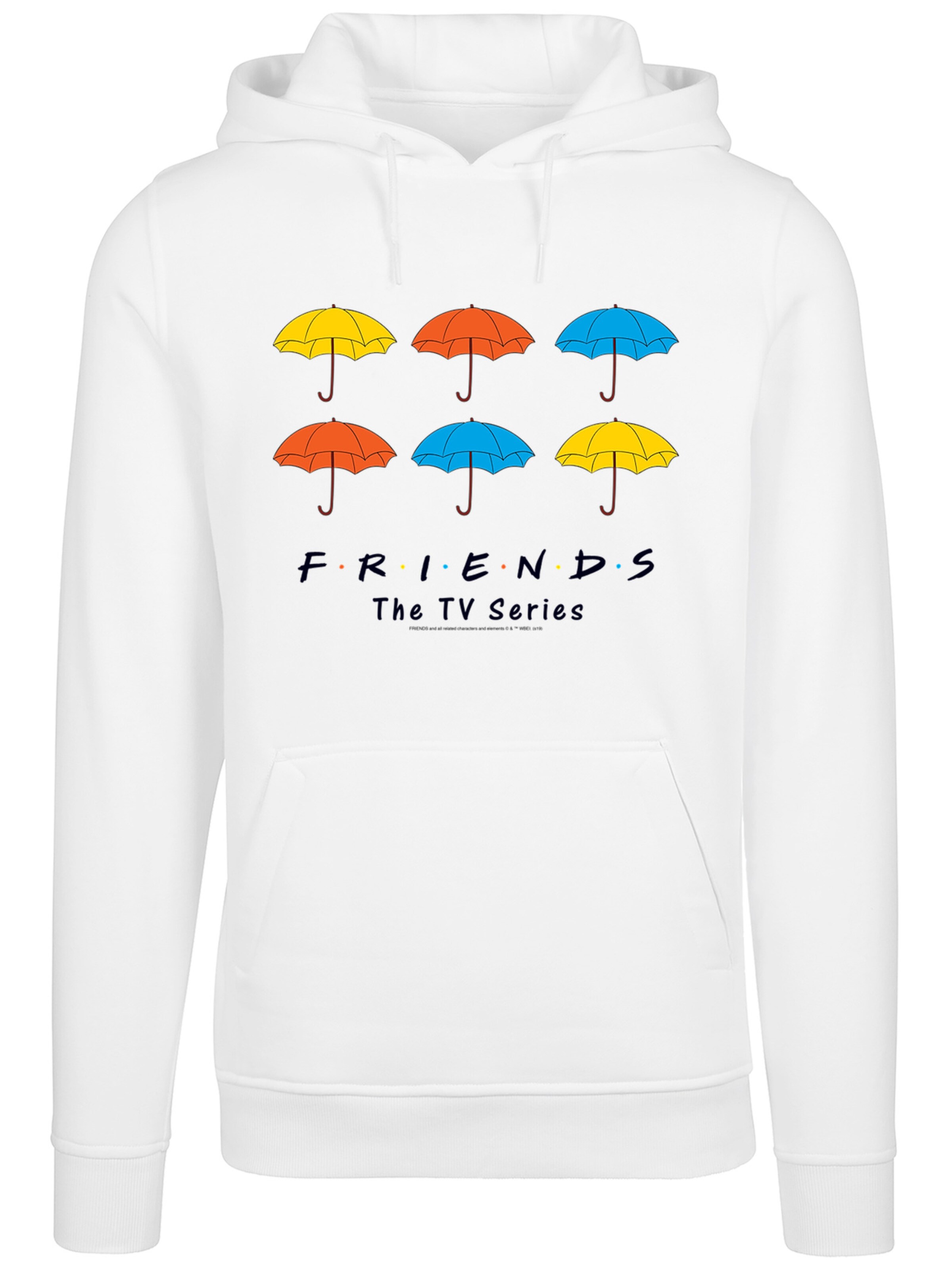 Sweat-shirt 'Friends Coloured Umbrellas' F4NT4STIC en blanc : devant