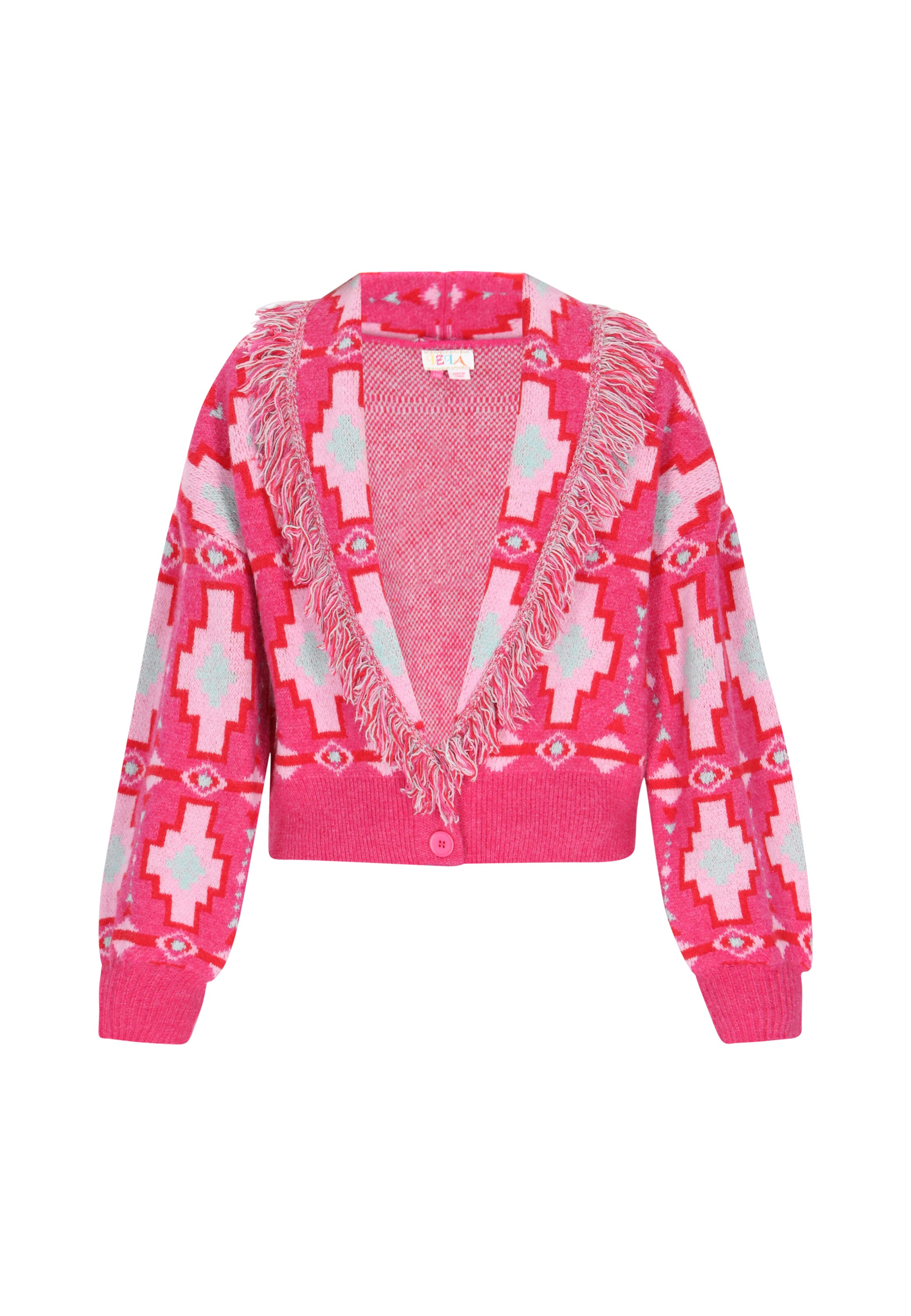 rozā IZIA Adīta jaka: no priekšpuses