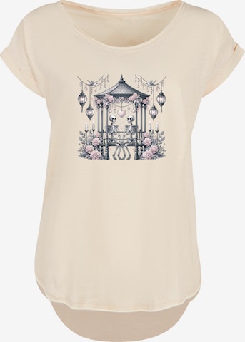 T-shirt 'Skelett Paar Valentinstag' F4NT4STIC en beige : devant