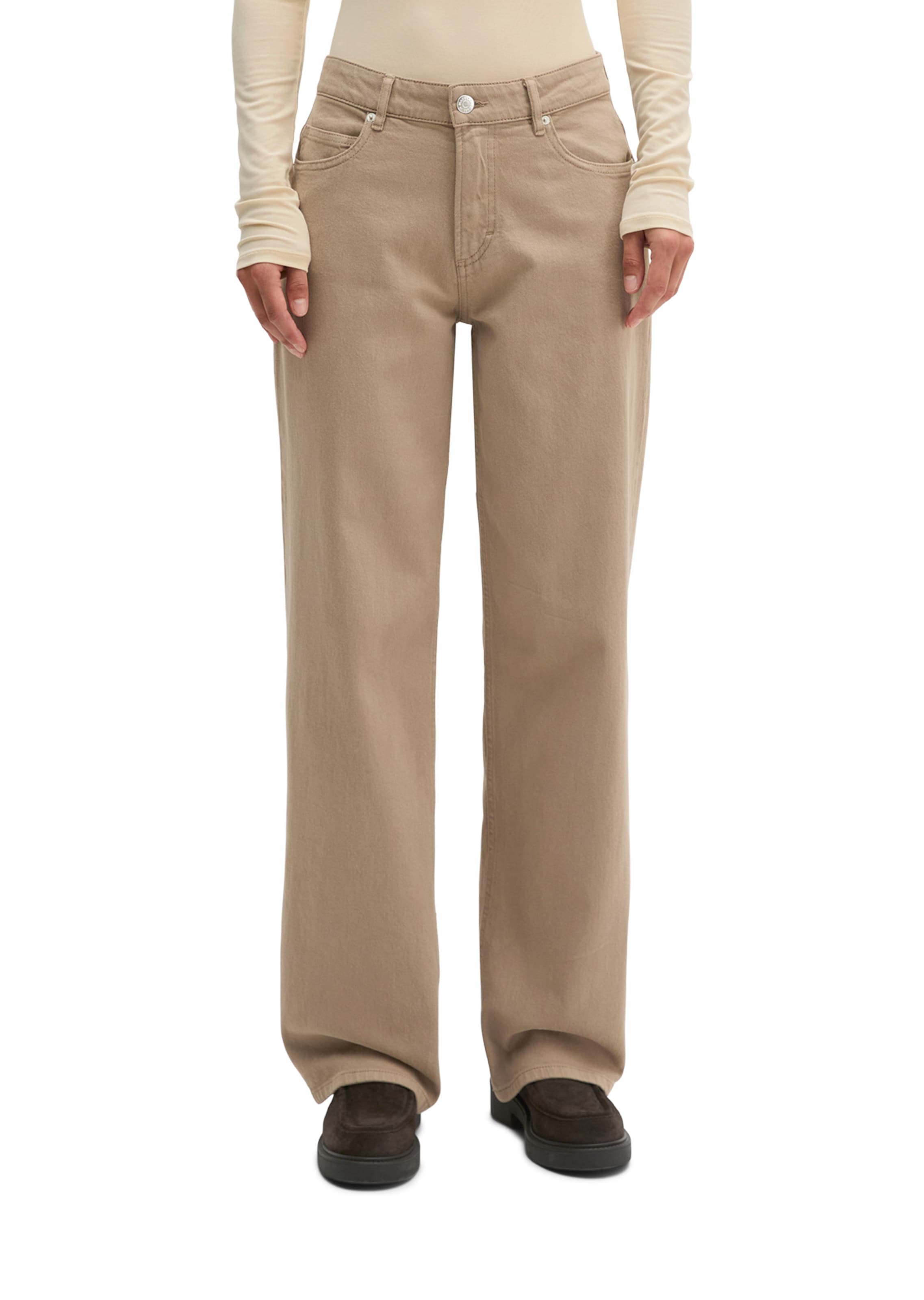 Loosefit Pantalon Marc O'Polo en beige : devant