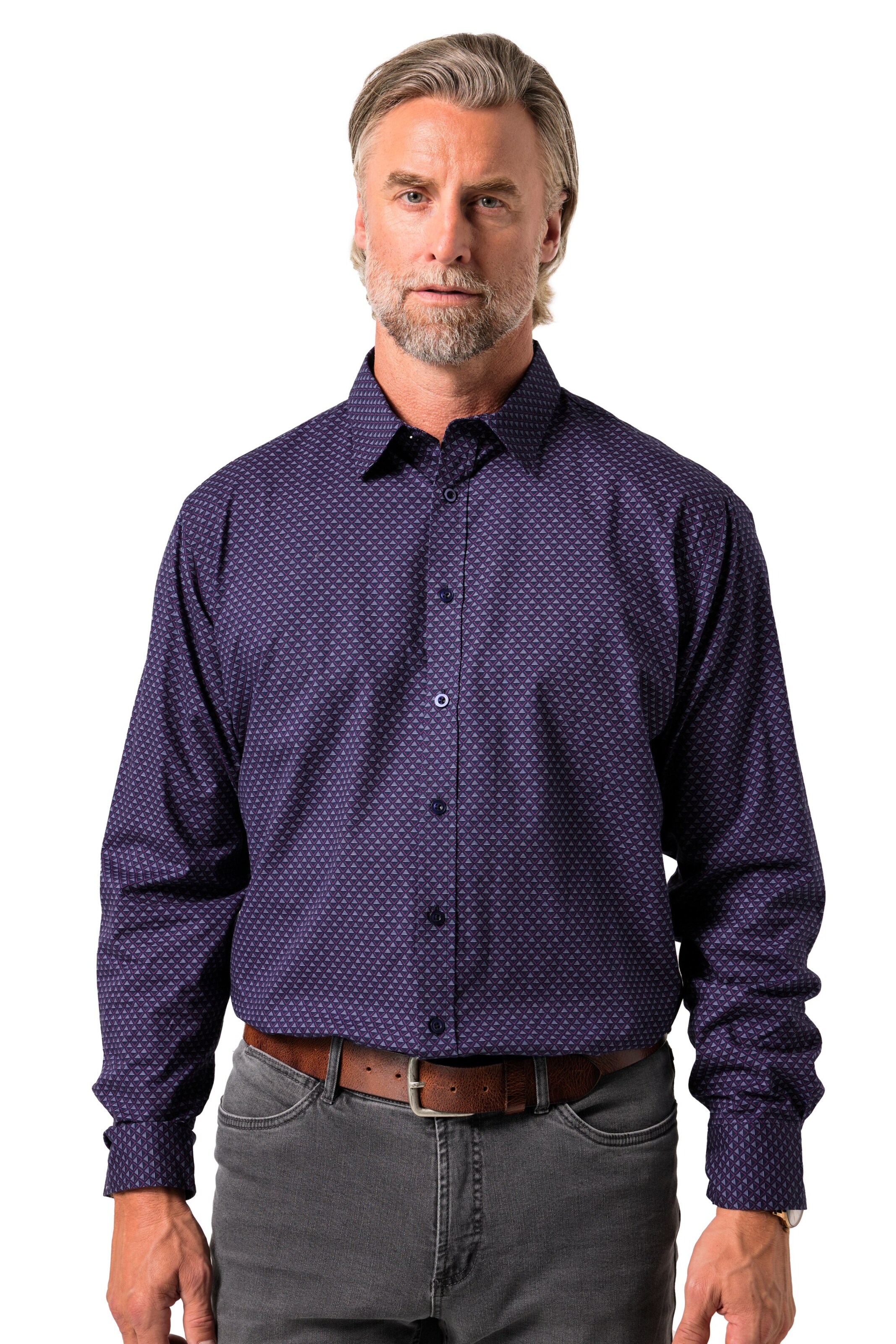 Boston Park Regular fit Button Up Shirt in Purple: front