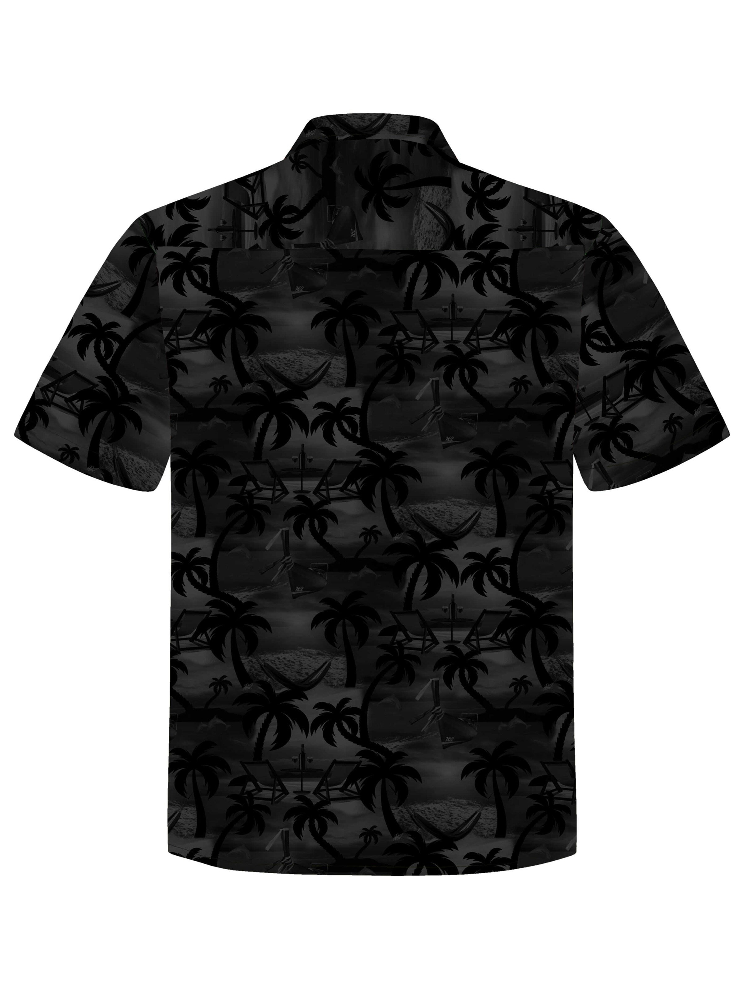 Hawaiihemdshop.de Regularny krój Koszula 'Hawaiihemd Paradise Night' w kolorze czarny