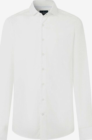 Hackett London Regular fit Button Up Shirt 'City Solid Eoe' in White: front